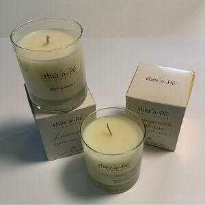 Ther e pe Naturals scented Soy Candles - Cream lavender and honeysuckle Jasmine.